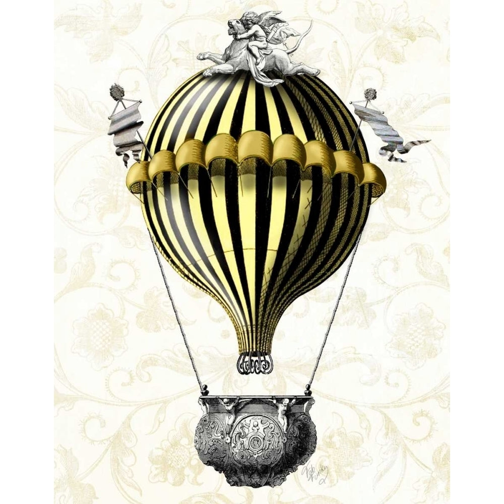 Baroque Balloon Black Yellow Poster Print - Funky Fab-VARPDX190655D Image 1