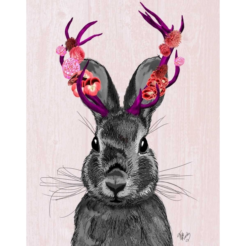 Jackalope with Pink Antlers Poster Print - Funky Fab-VARPDX190671D Image 1