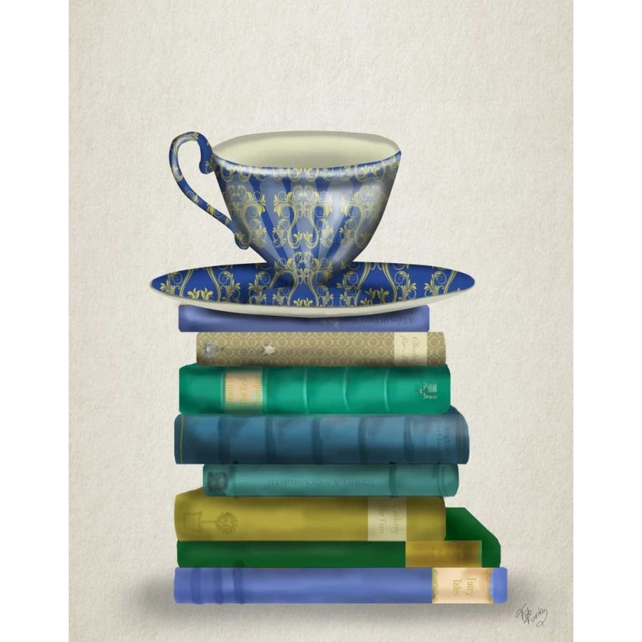 Teacup and Books Poster Print - Funky Fab-VARPDX190658D Image 1