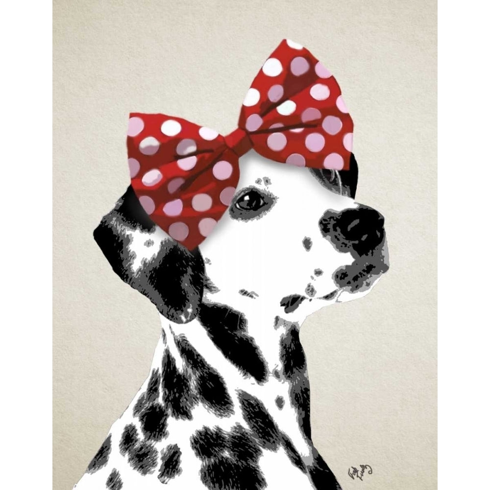 Dalmatian With Red Bow Poster Print - Funky Fab-VARPDX190686D Image 1