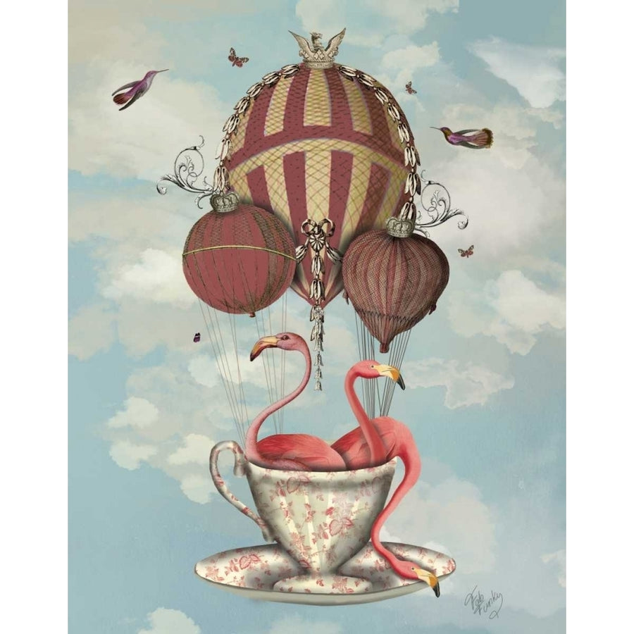 Flamingos in Teacup Poster Print - Funky Fab-VARPDX190705D Image 1