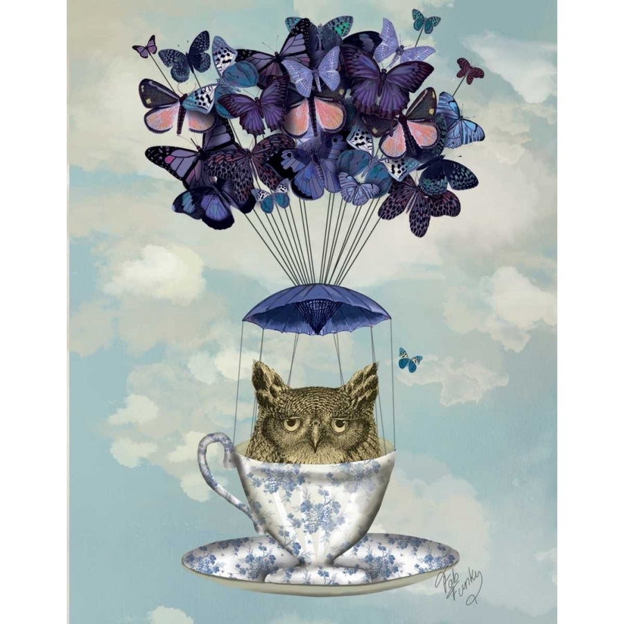 Owl In Teacup Poster Print - Funky Fab-VARPDX190706D Image 1