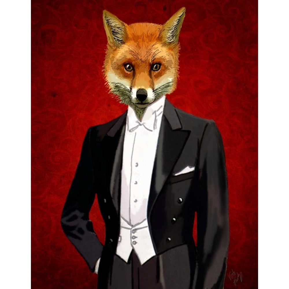 Fox In Evening Suit Portrait Poster Print - Funky Fab-VARPDX190731D Image 1