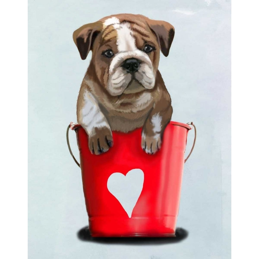 Bulldog Bucket Of Love Red Poster Print - Funky Fab-VARPDX190715D Image 1