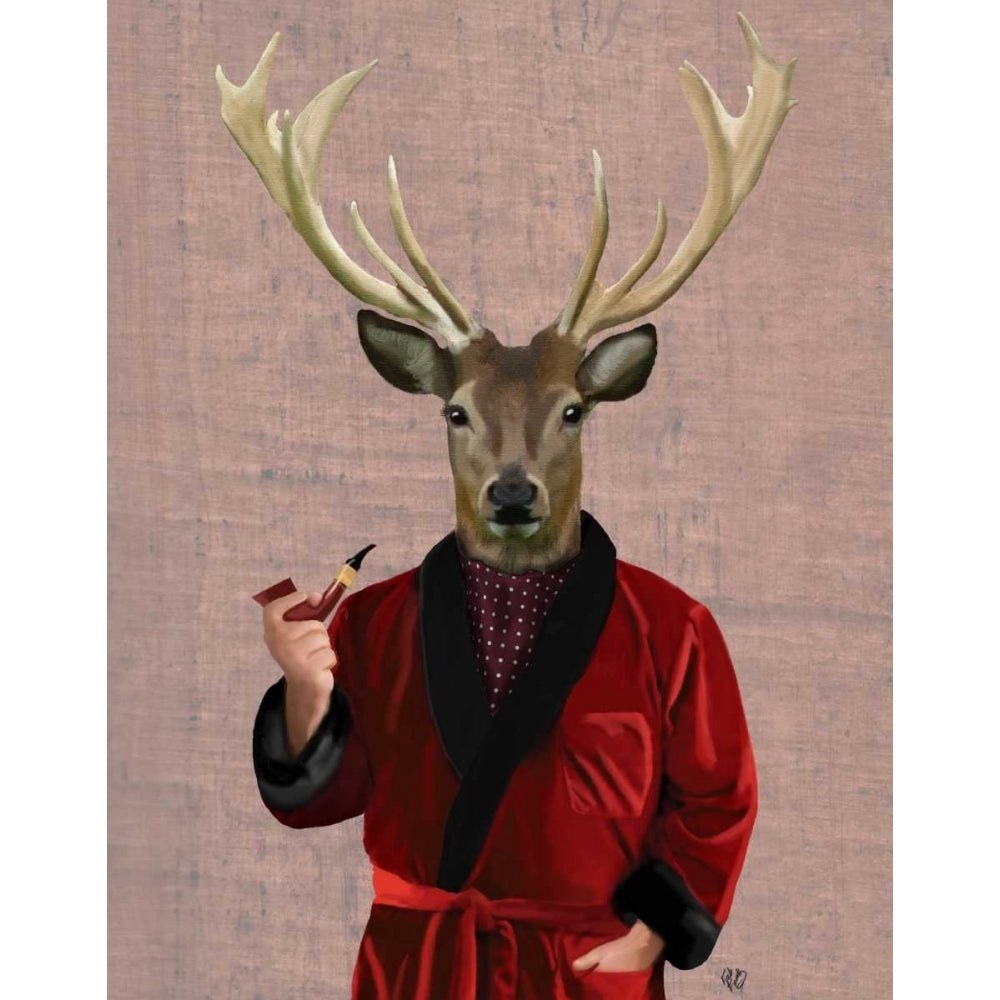 Deer in Smoking Jacket Poster Print - Funky Fab-VARPDX190724D Image 1