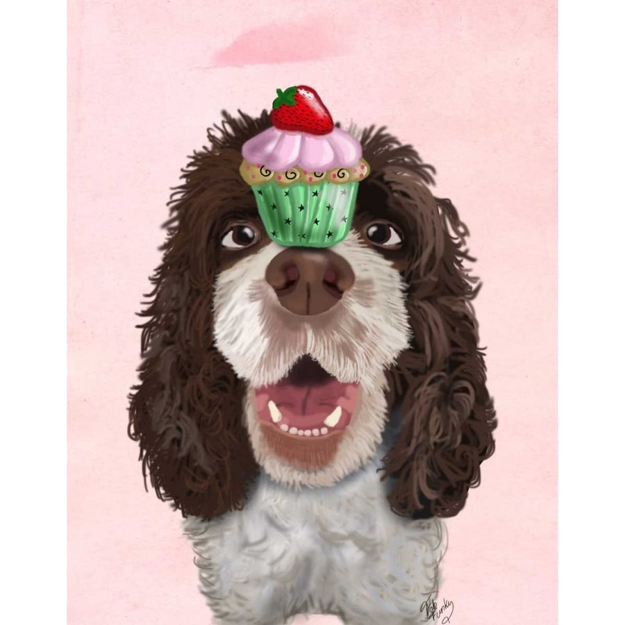 Springer Spaniel with Cupcake Poster Print - Funky Fab-VARPDX190720D Image 1