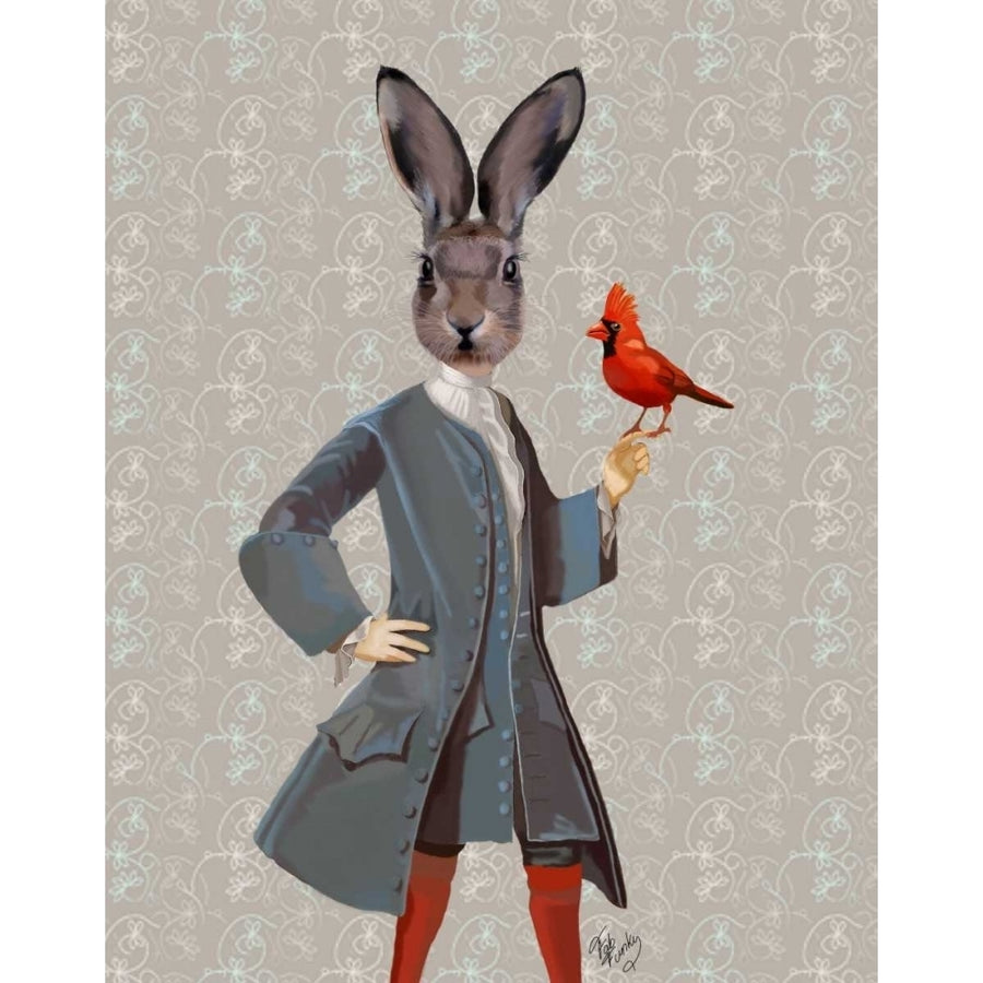 Rabbit And Bird Poster Print - Funky Fab-VARPDX190733D Image 1