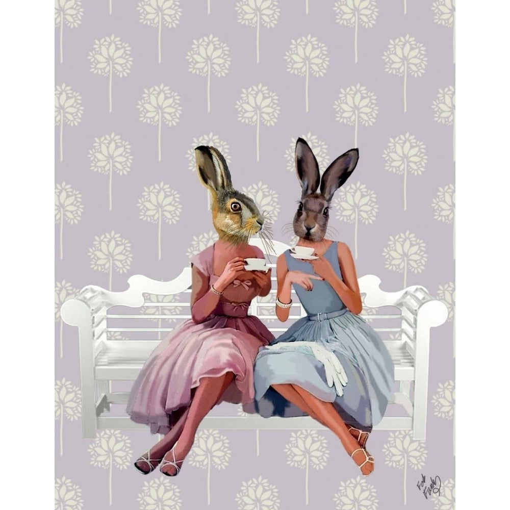 Rabbit Chat Poster Print - Funky Fab-VARPDX190765D Image 1