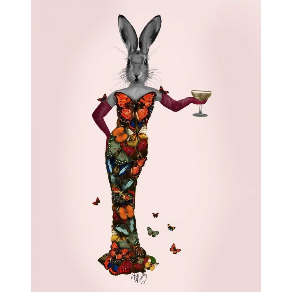 Rabbit Butterfly Dress Poster Print - Funky Fab-VARPDX190760D Image 1