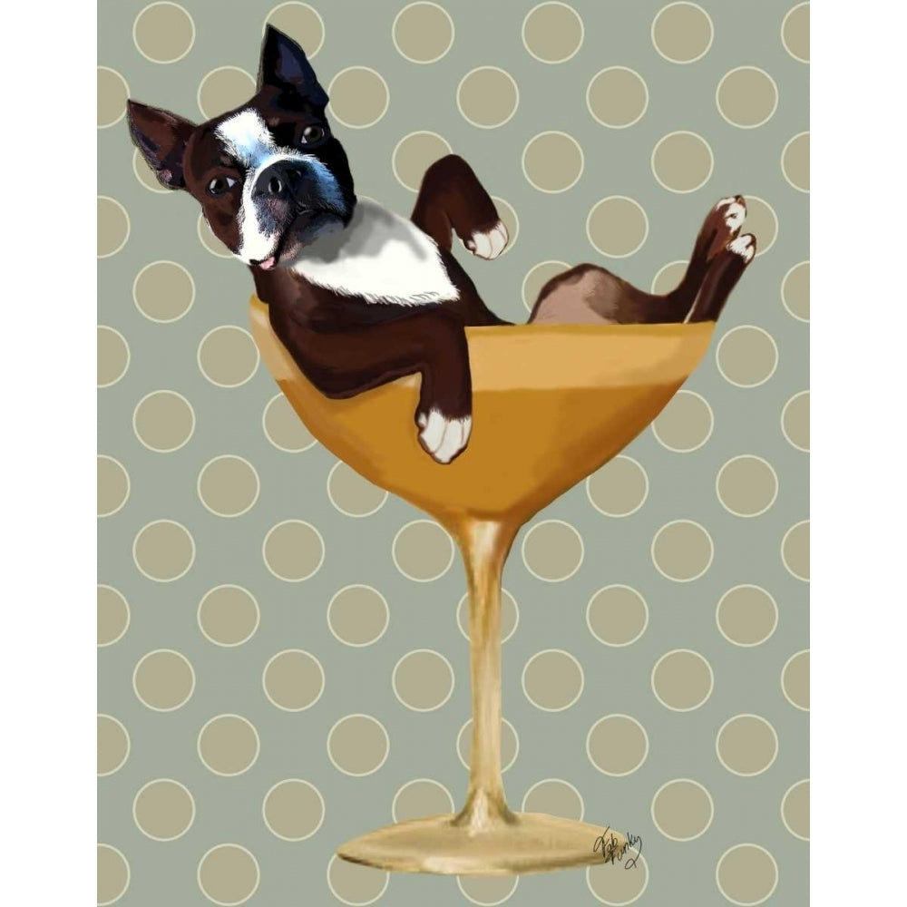 Boston Terrier in Cocktail Glass Poster Print - Funky Fab-VARPDX190764D Image 1