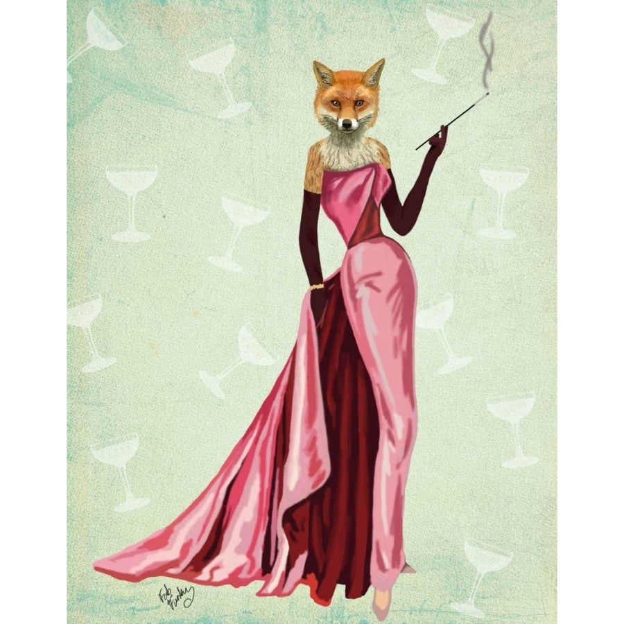 Glamour Fox in Pink Poster Print - Funky Fab-VARPDX190757D Image 1