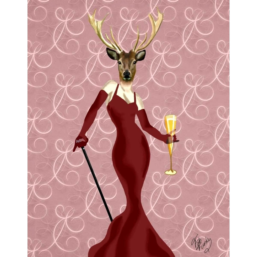 Glamour Deer in Marsala Poster Print - Funky Fab-VARPDX190762D Image 1