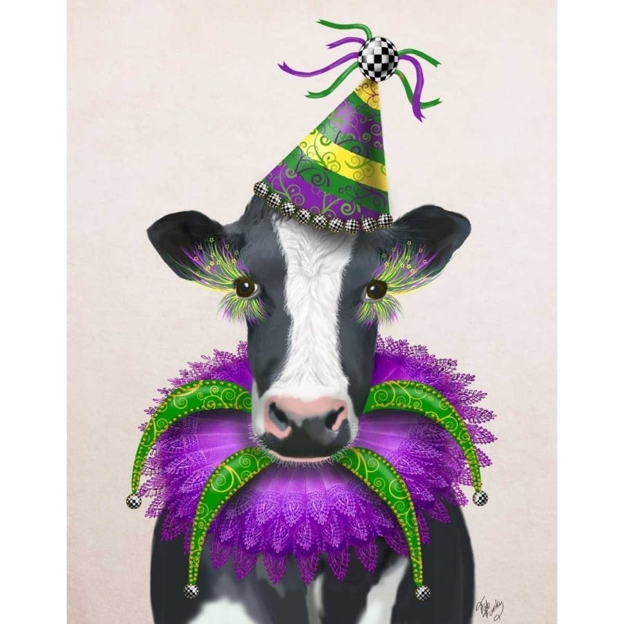 Mardi Gras Cow Poster Print - Funky Fab-VARPDX190790D Image 1