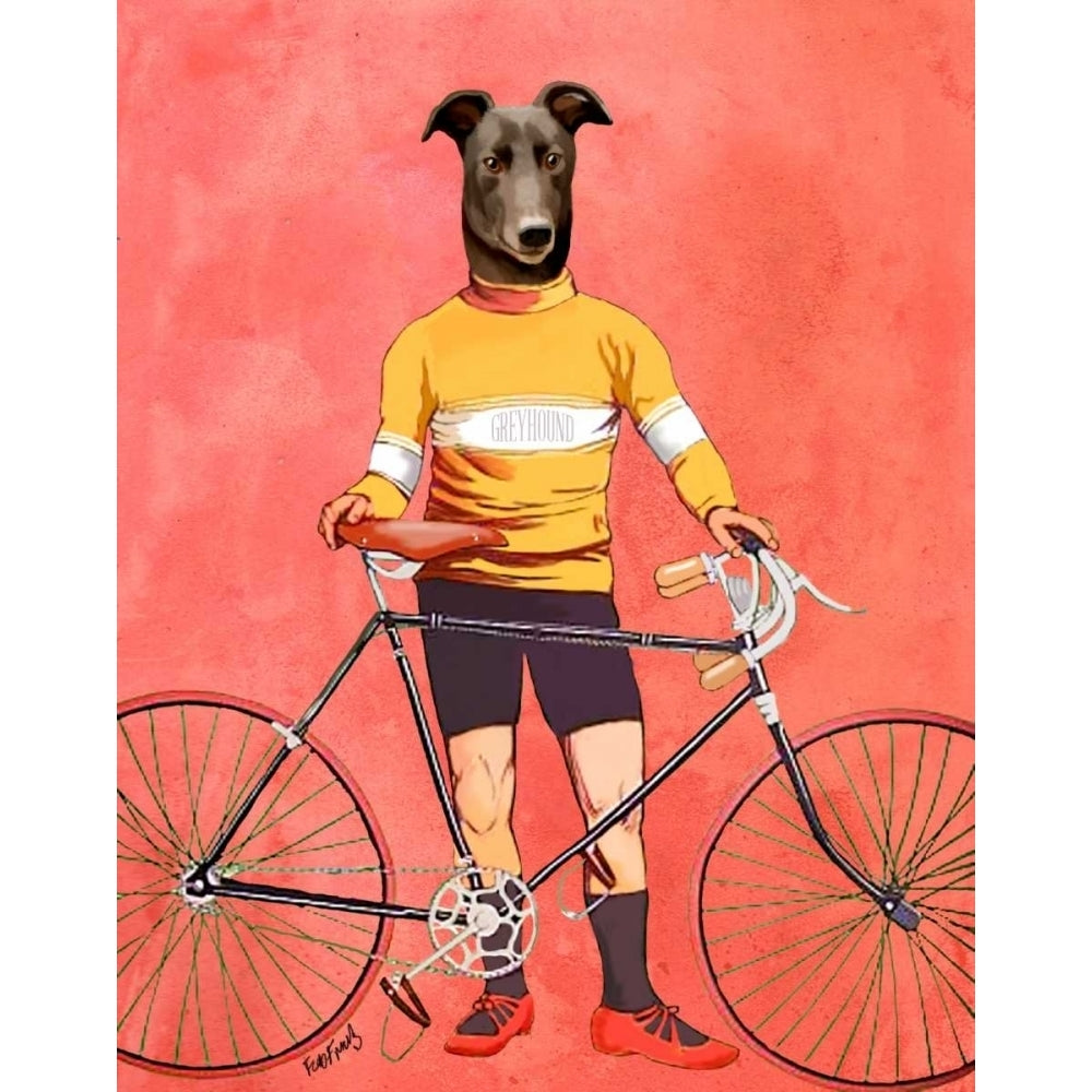 Greyhound Cyclist Poster Print - Funky Fab-VARPDX190771D Image 1