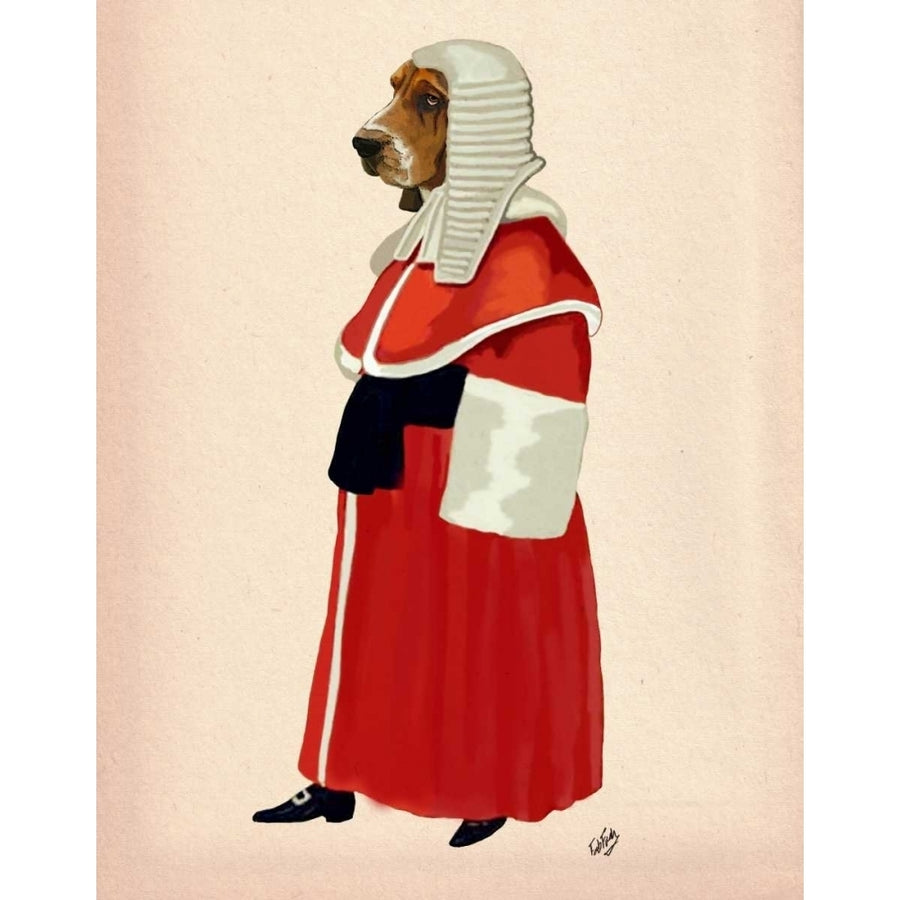 Basset Hound Judge Full Poster Print - Funky Fab-VARPDX190798D Image 1