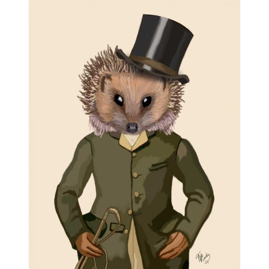 Hedgehog Rider Portrait Poster Print - Funky Fab-VARPDX190838D Image 1