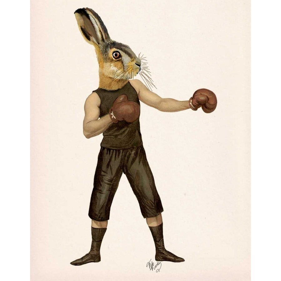 Boxing Hare Poster Print - Funky Fab-VARPDX190855D Image 1