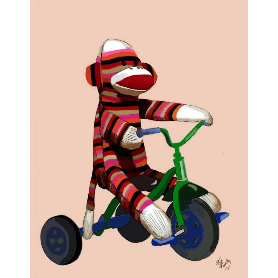 Sock Monkey Tricycle Poster Print - Funky Fab-VARPDX190845D Image 1