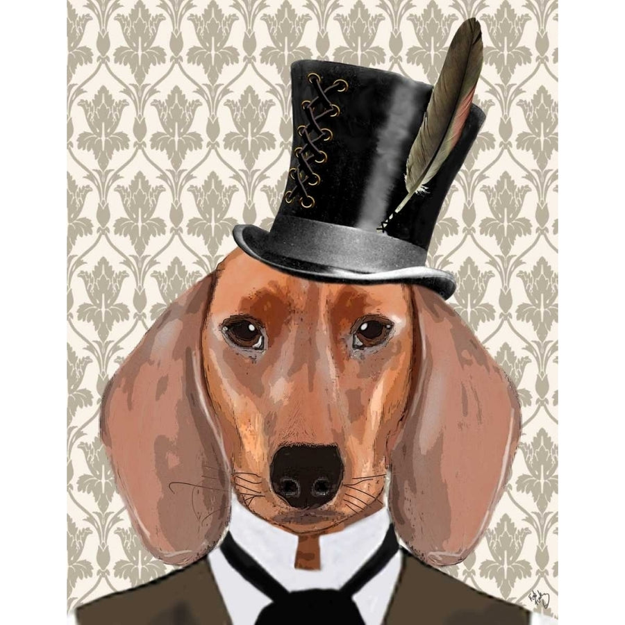 Dachshund Dog With Top Hat Poster Print - Funky Fab-VARPDX190862D Image 1