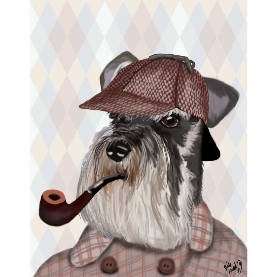 Schnauzer Sherlock Poster Print - Funky Fab-VARPDX190886D Image 1