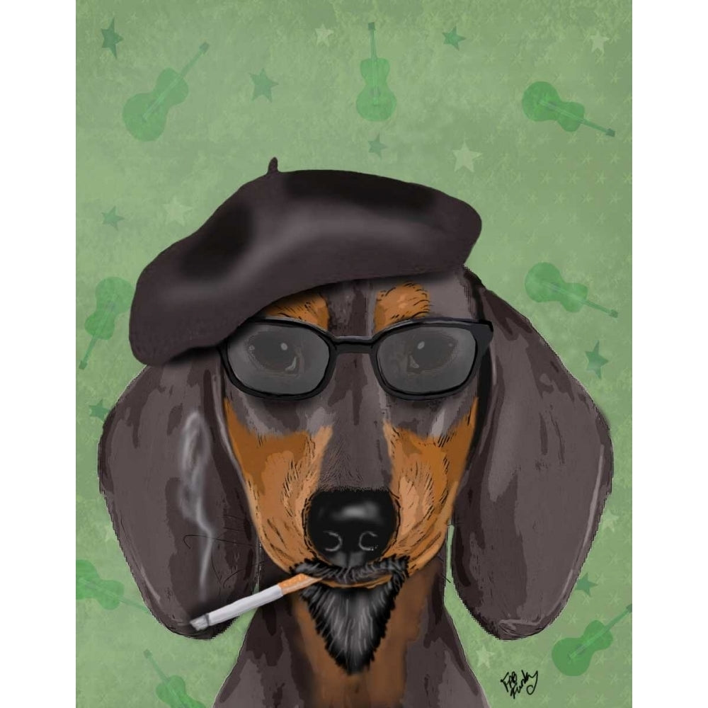 Hipster Dachshund Poster Print - Funky Fab-VARPDX190888D Image 1