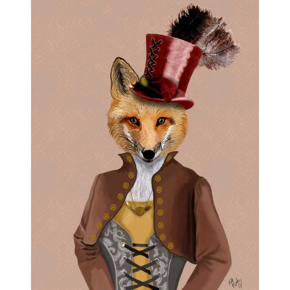 Vivienne Steampunk Fox Poster Print - Funky Fab-VARPDX190865D Image 1