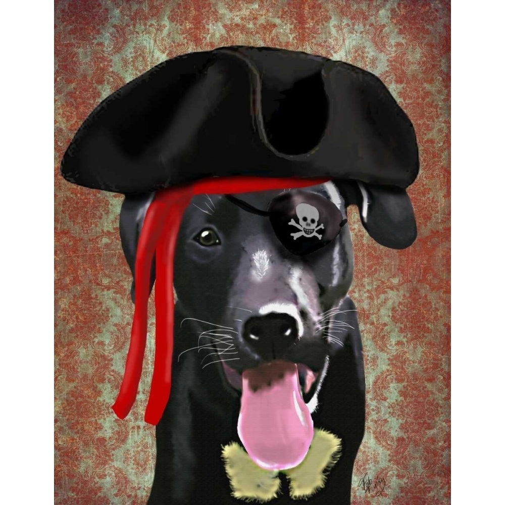 Black Labrador Pirate Dog Poster Print - Funky Fab-VARPDX190881D Image 1