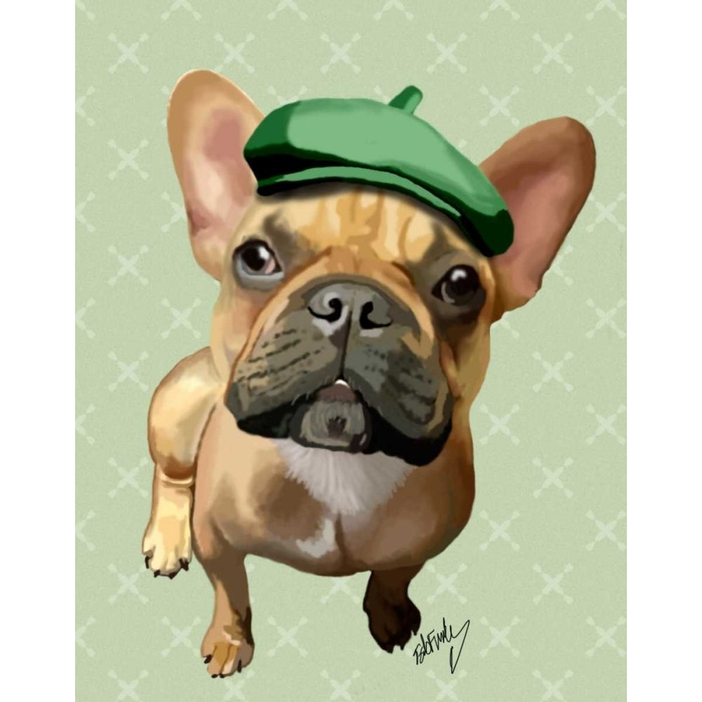 Brown French Bulldog with Green Hat Poster Print - Funky Fab-VARPDX190885D Image 1