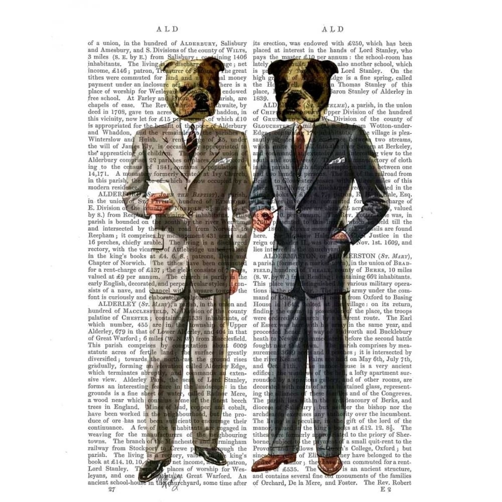 Bulldogs in Suits Poster Print - Funky Fab-VARPDX190923D Image 1