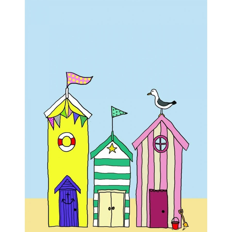 Beach Huts 1 Poster Print - Funky Fab-VARPDX190938D Image 1