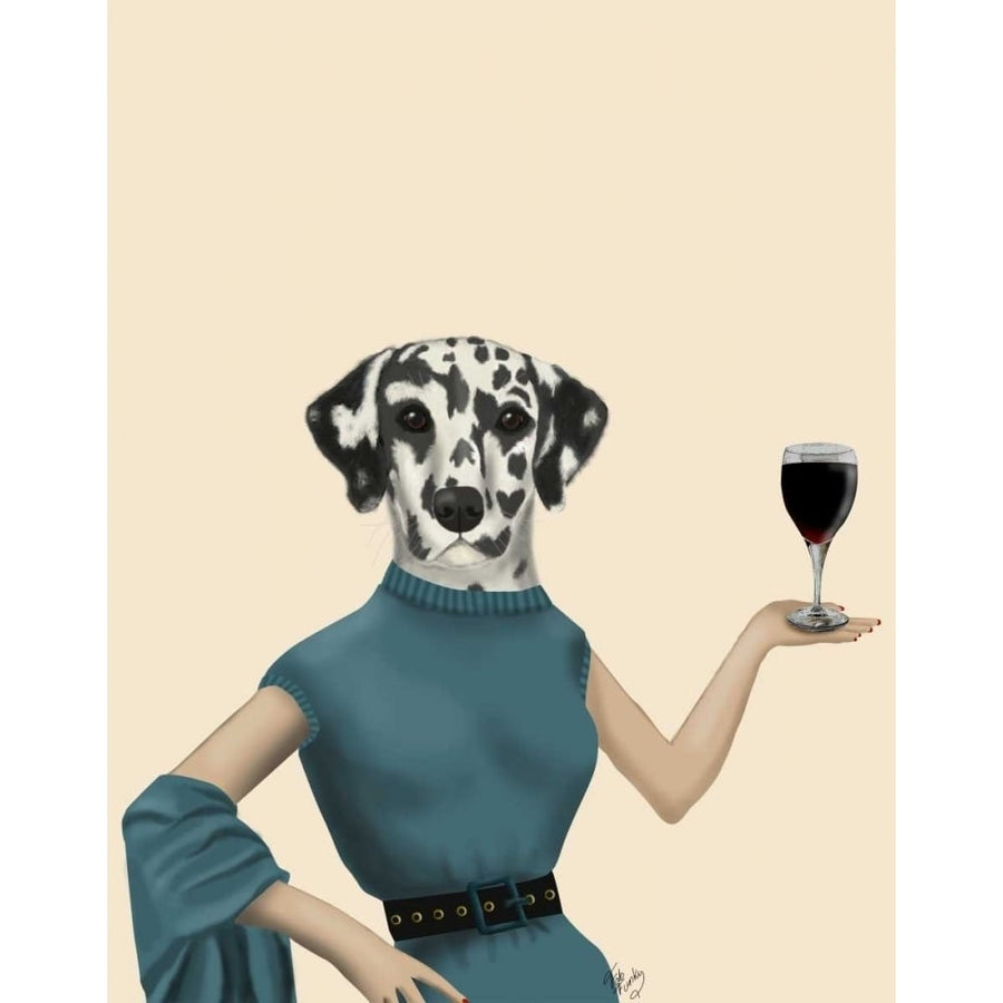 Dalmatian Wine Snob Poster Print - Funky Fab-VARPDX190950D Image 1