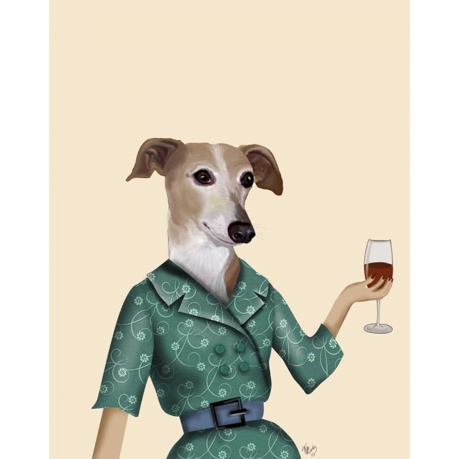 Greyhound Wine Snob Poster Print - Funky Fab-VARPDX190955D Image 1