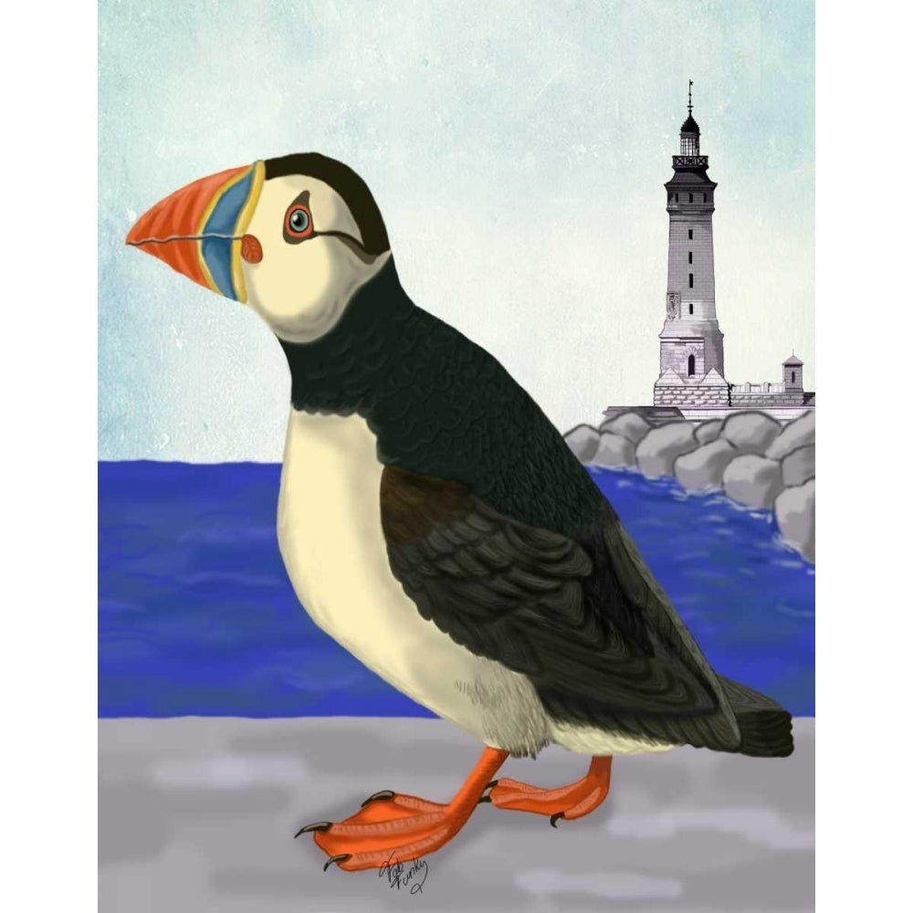 Puffin On the Quay Poster Print - Funky Fab-VARPDX190963D Image 1