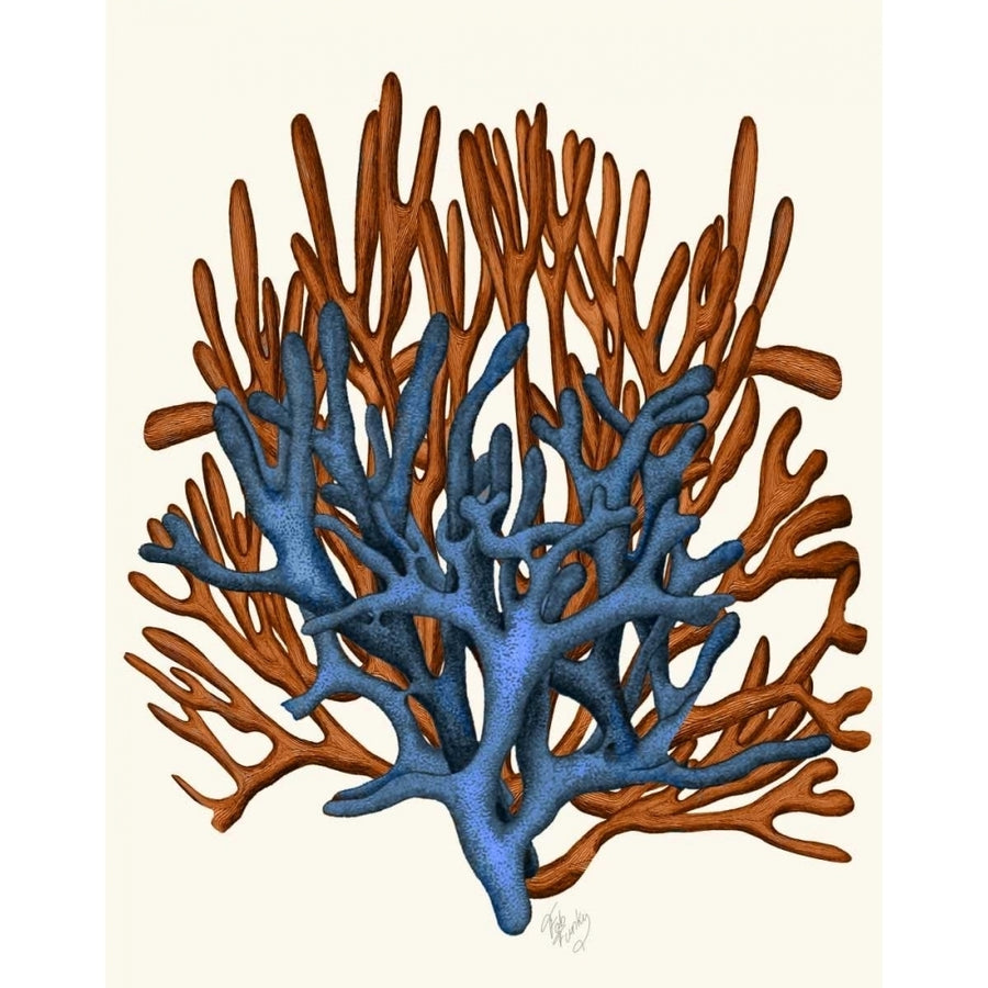 Blue and Orange Corals b Poster Print - Funky Fab-VARPDX191050D Image 1