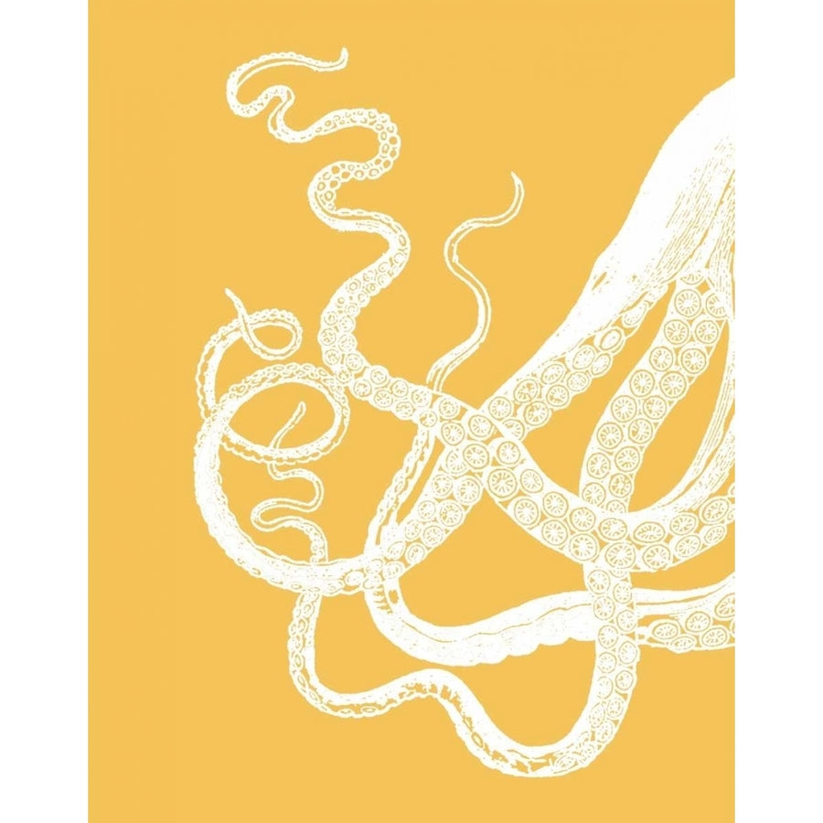 Octopus Tentacles White On Mustard Poster Print - Funky Fab-VARPDX191059D Image 1