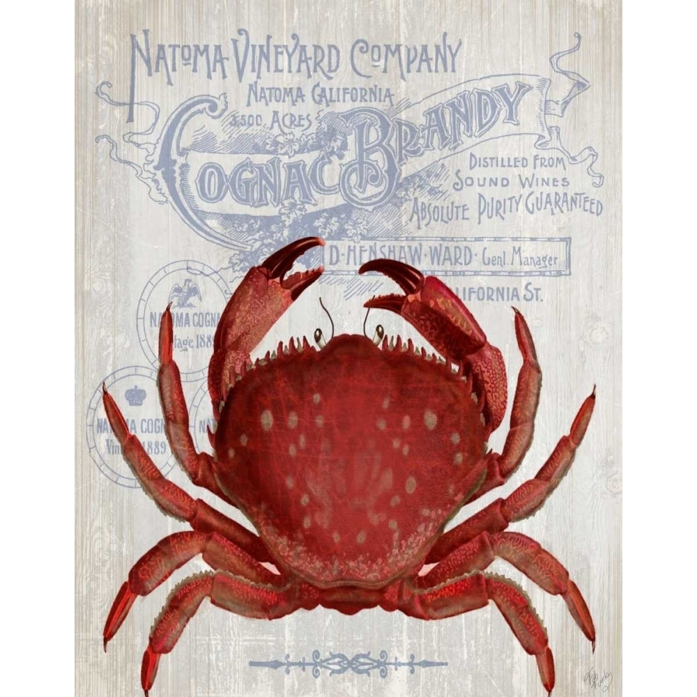 Crab Prohibition Crab On White Poster Print - Funky Fab-VARPDX191260D Image 1