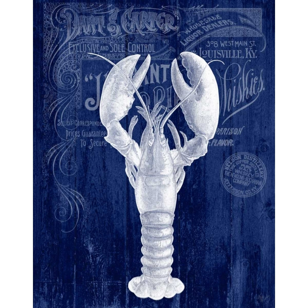 Lobster Prohibition Lobster On Blue Poster Print - Funky Fab-VARPDX191262D Image 1