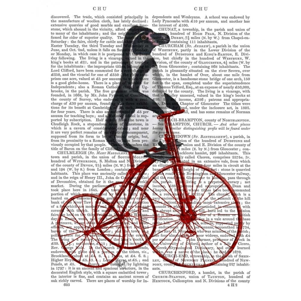 Penguin on Bicycle Poster Print - Funky Fab-VARPDX191364D Image 1