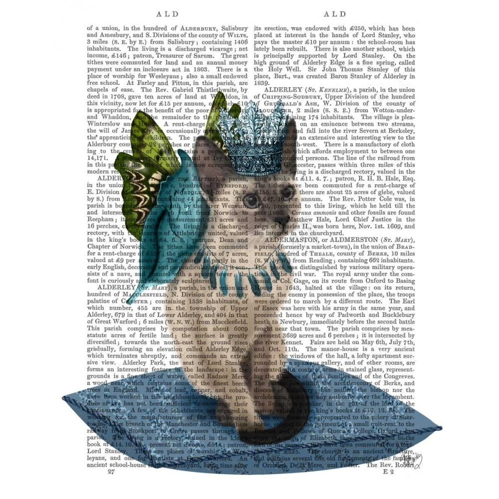 Cat with Blue Butterfly Wings Poster Print - Funky Fab-VARPDX191378D Image 1