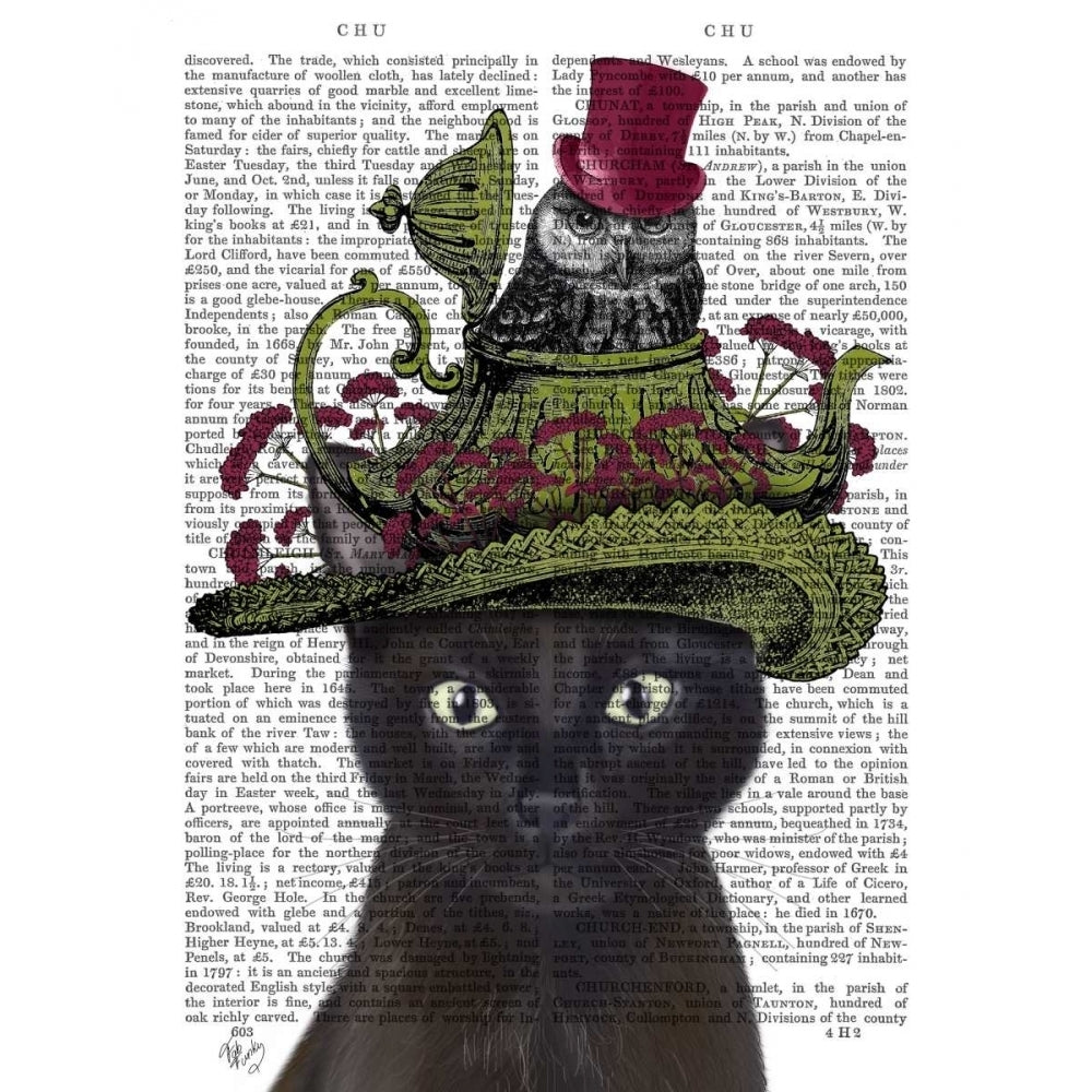 Black Cat with Teapot and Owl Poster Print - Funky Fab-VARPDX191390D Image 1