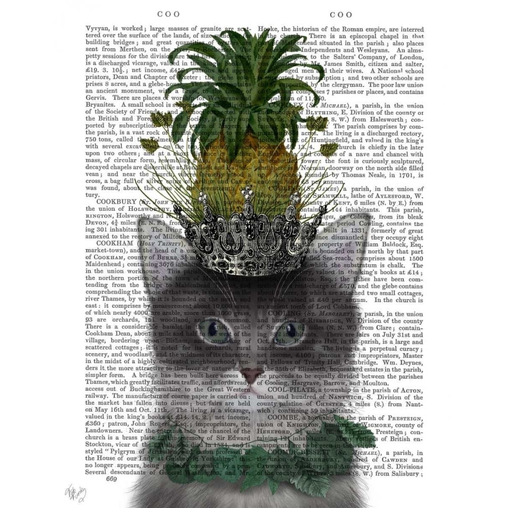 Cat Pineapple Puss Poster Print - Funky Fab-VARPDX191393D Image 1