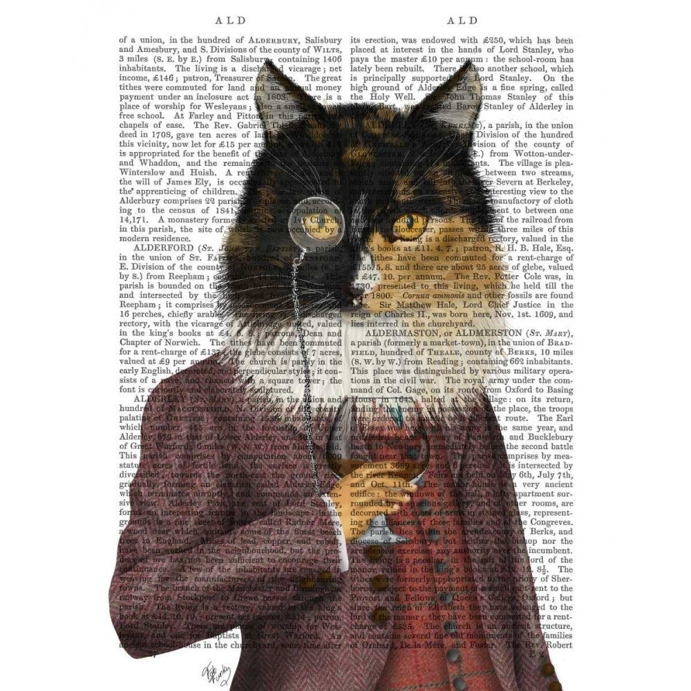 Tortoiseshell Cat and Brandy Glass Poster Print - Funky Fab-VARPDX191376D Image 1