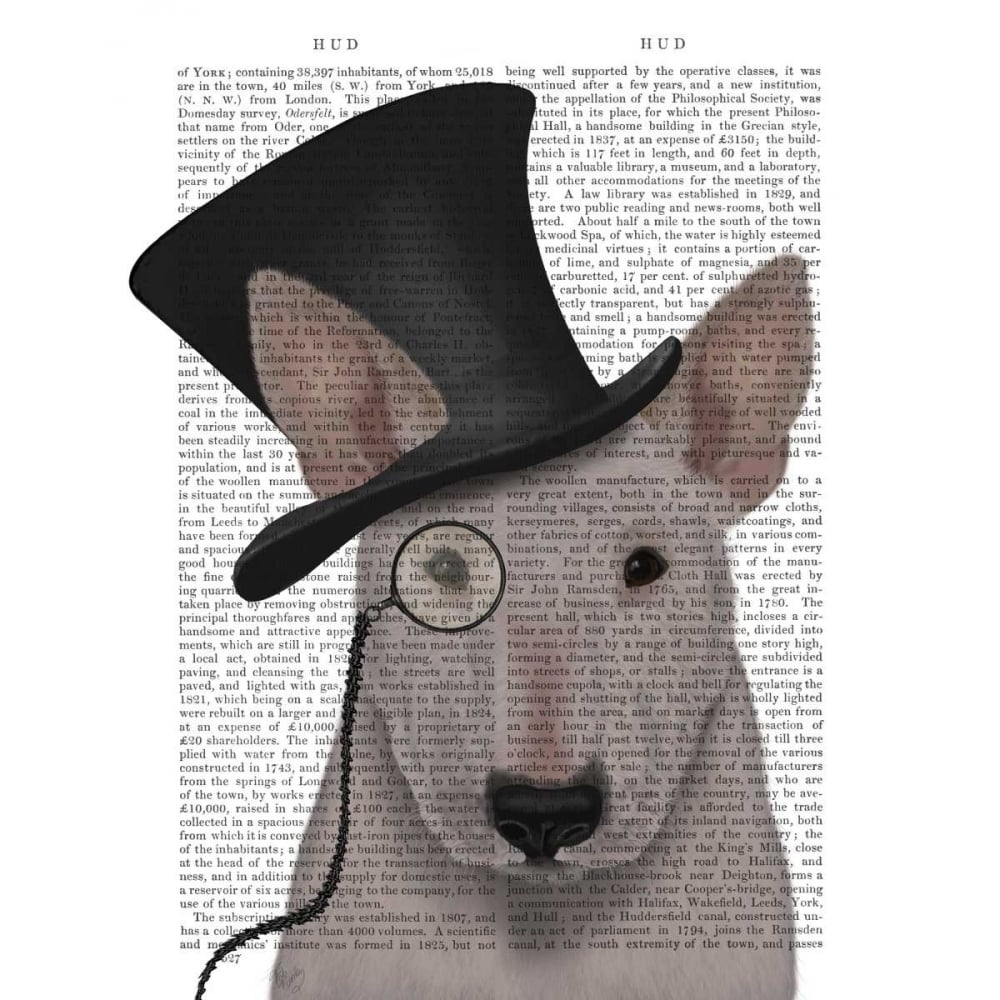 Bull Terrier Formal Hound and Hat Poster Print - Funky Fab-VARPDX191414D Image 1