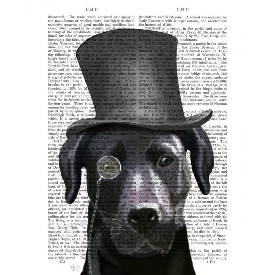 Black Labrador Formal Hound and Hat Poster Print - Funky Fab-VARPDX191417D Image 1