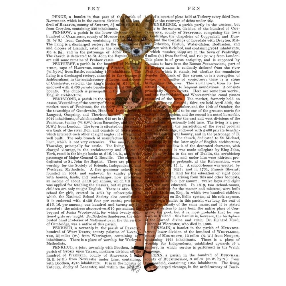 Fox in Orange Full Poster Print - Funky Fab-VARPDX191502D Image 1