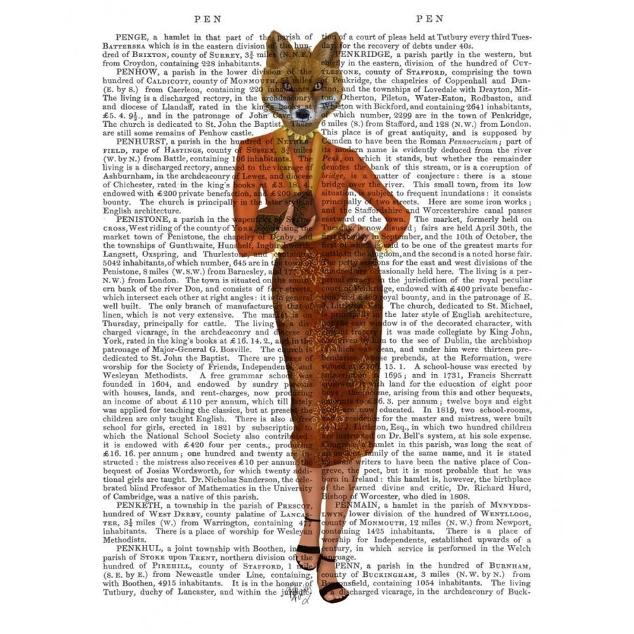 Fox in Orange Full Poster Print - Funky Fab-VARPDX191502D Image 1