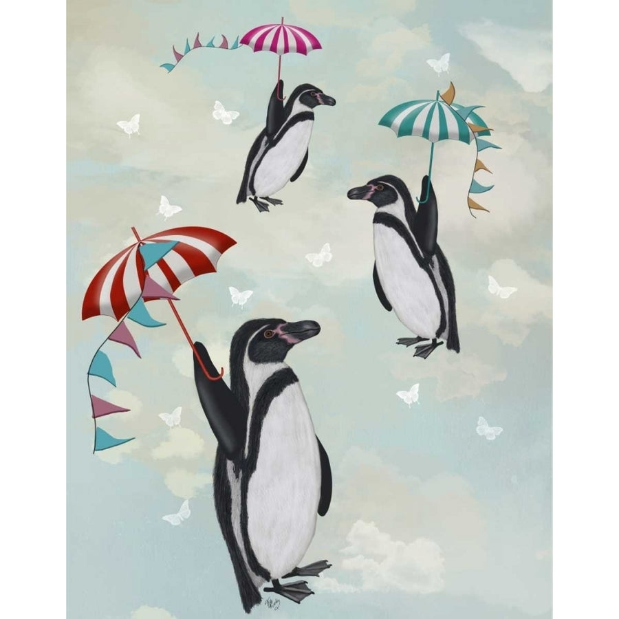 Floating Penguins Poster Print - Funky Fab-VARPDX191518D Image 1