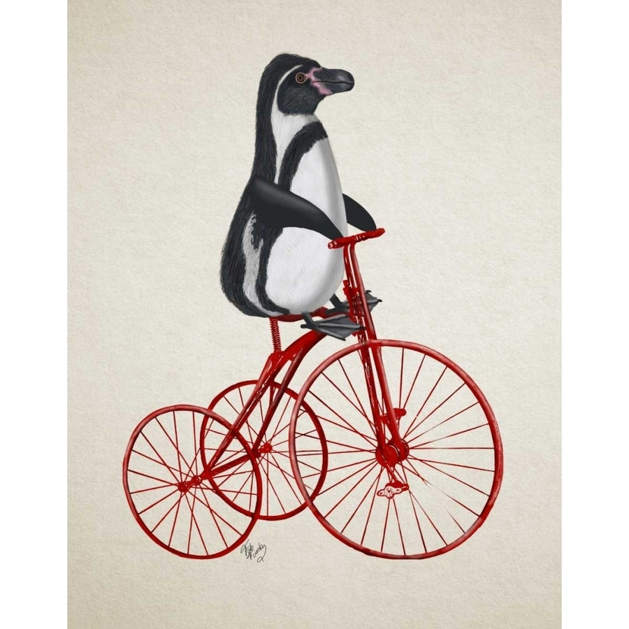 Penguin on Bicycle Poster Print - Funky Fab-VARPDX191517D Image 1