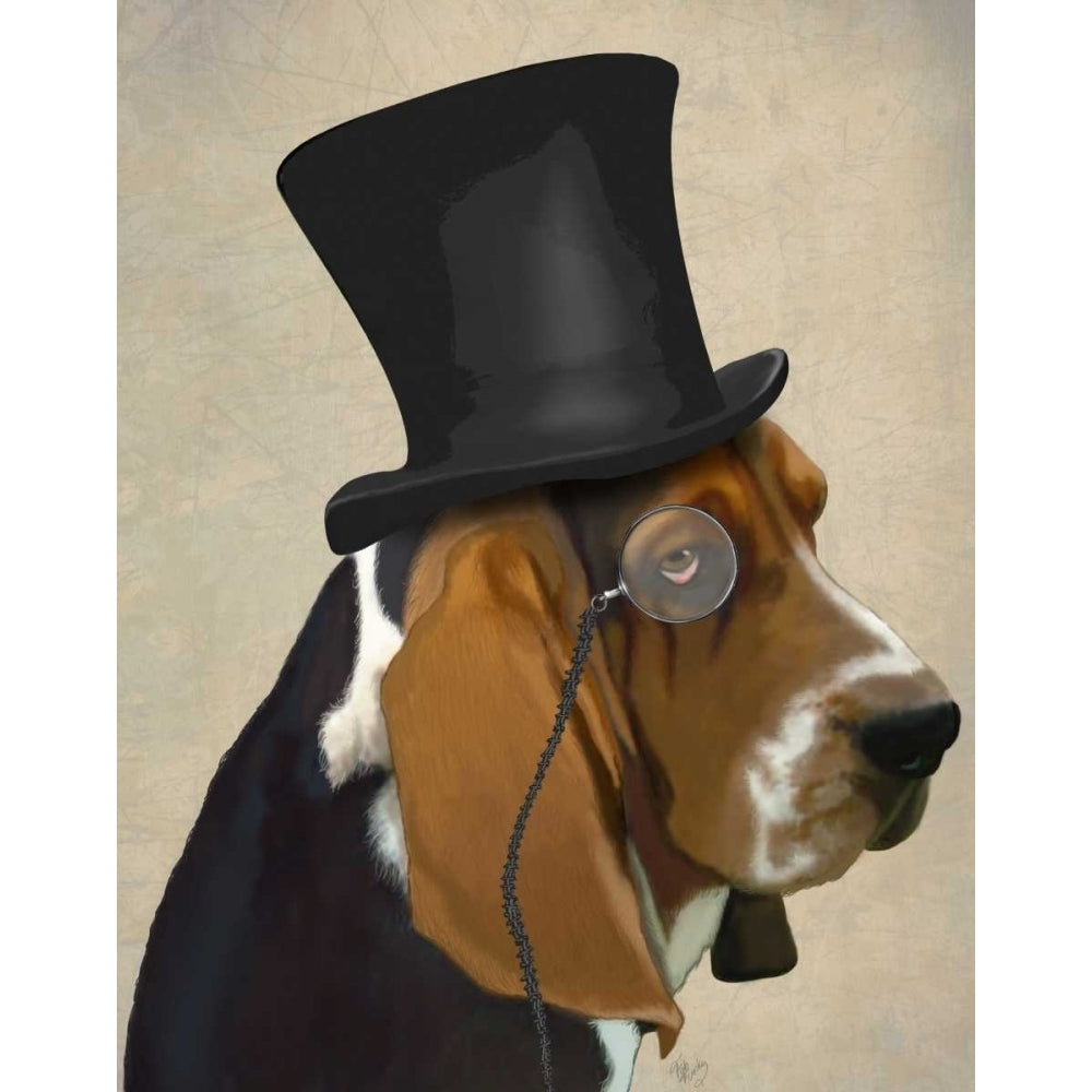 Basset Hound Formal Hound and Hat Poster Print - Funky Fab-VARPDX191587D Image 1