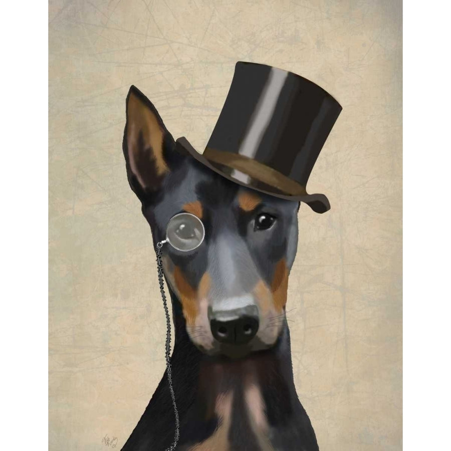 Doberman Formal Hound and Hat Poster Print - Funky Fab-VARPDX191593D Image 1